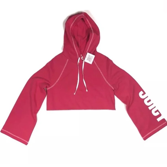 Juicy Couture cropped fleece hoodie NWT - Picture 3 of 3